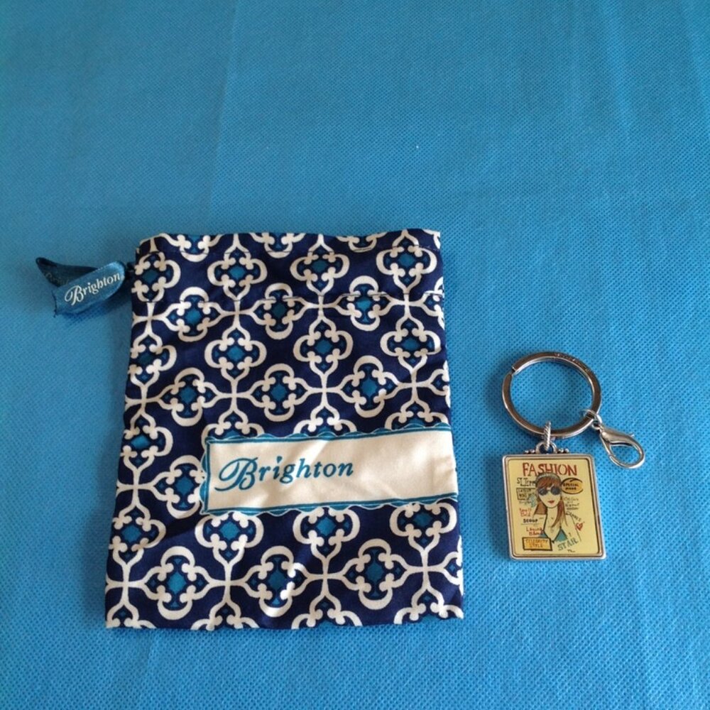 Brighton Fashion Art Paris NYC LA Keychain Purse Charm w/ Storage Bag